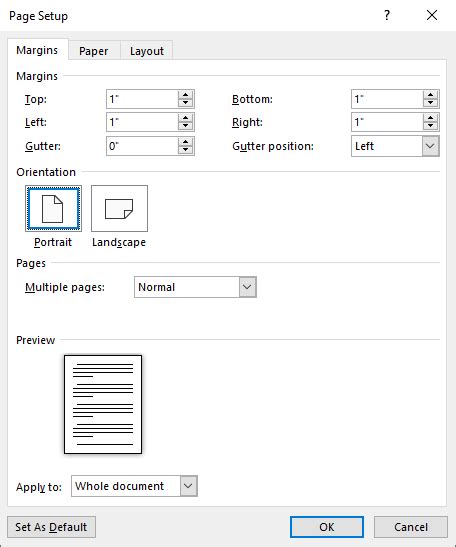 Changing Page Margins (Microsoft Word)