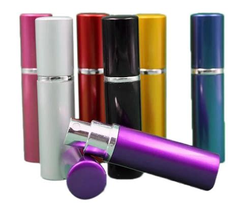 50pcs smooth Aluminium perfume bottle 5ml Perfume Atomiser Travel bottles fragrance glass scent ...