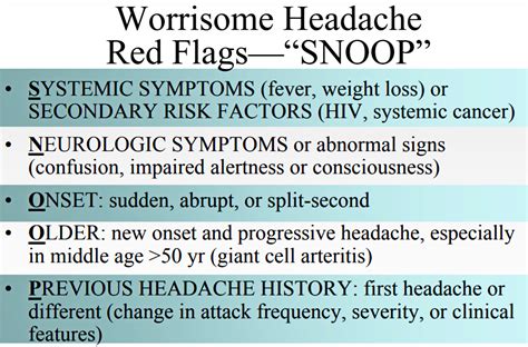 EMNote.org - SNOOP: Red Flags for Headache Headache Red... | Facebook