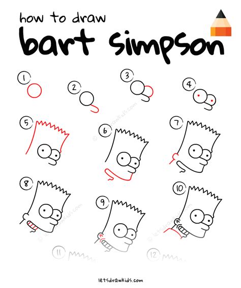 Learn How To Draw Bart Simpson with this step-by-step tutorial and video. | Simpsons drawings ...