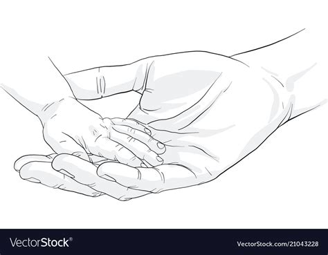 Hand holding baby together Royalty Free Vector Image