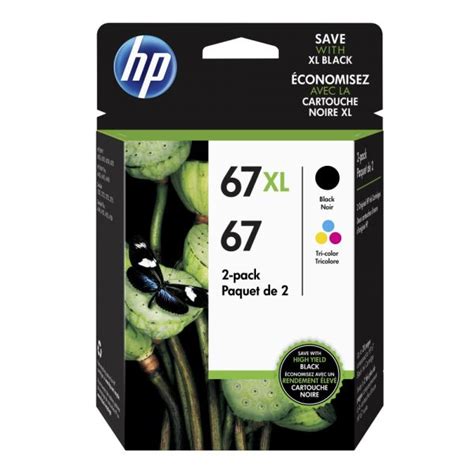 HP 67XL Black/67 Tri-Color High-Yield Ink Cartridges, Pack Of 2, 3YP30AN | OfficeSupply.com
