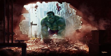 Hulk And Spider Man Art Wallpaper, HD Superheroes 4K Wallpapers, Images and Background ...