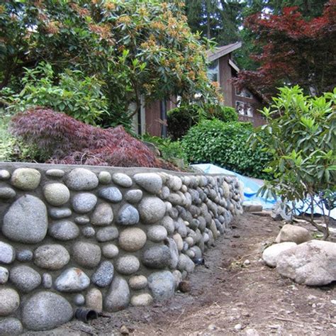 River rock garden wall - Hawk Haven