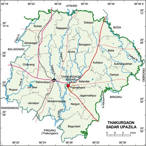 Maps of Bangladesh: Thakurgaon Sadar Upazila