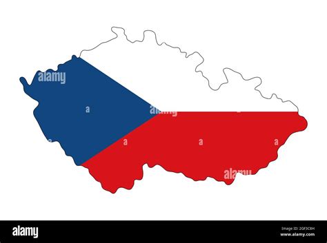 Czech Republic Color flag map. Vector illustration of national symbol ...