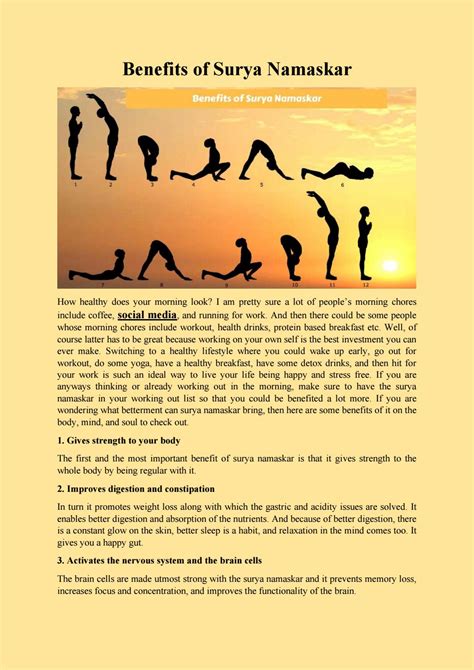 Benefits of surya namaskar by David Boon - Issuu