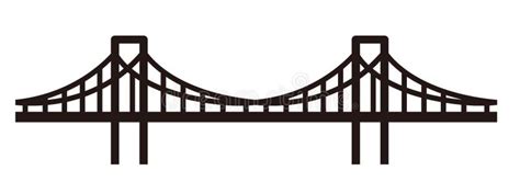 Image Of Cartoon Tower Bridge Silhouette. Vector Illustration On White ...