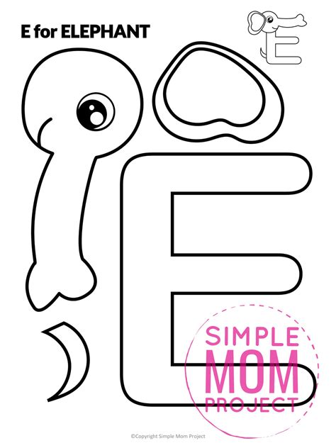 Free Printable Letter E Craft Template - Simple Mom Project