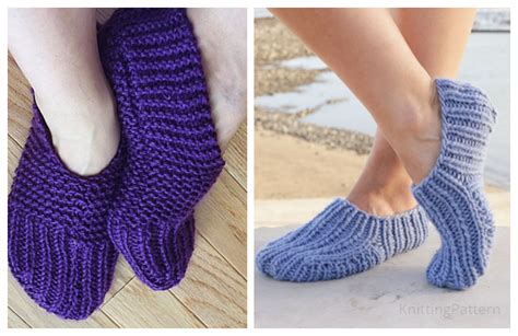 Easy Knit Rib Slippers Free Knitting Patterns - Knitting Pattern