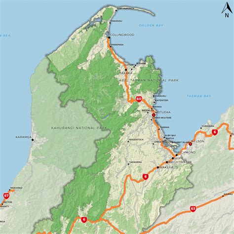 Tasman Regional Map | The Map Kiwi