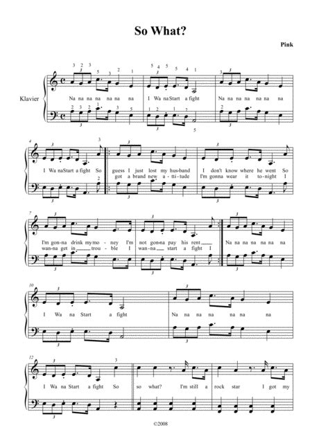 So What (arr. Thomas Jancso) by Pink Sheet Music for Piano Solo at Sheet Music Direct