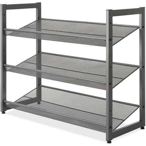 Whitmor Steel Mesh 3-Tier Stacking Shoe Rack - Gunmetal Gray - 12" x 29.38" x 26.63" - Walmart ...