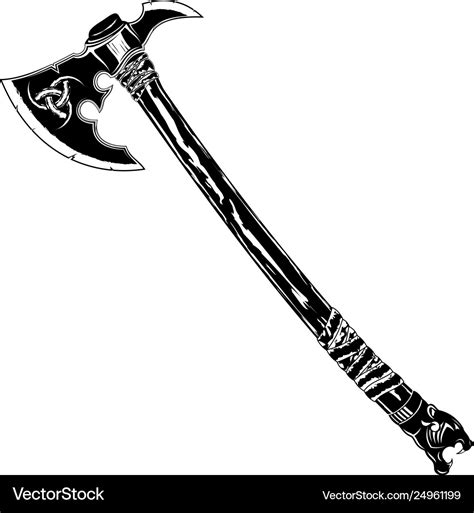 Warrior axe 0002 Royalty Free Vector Image - VectorStock