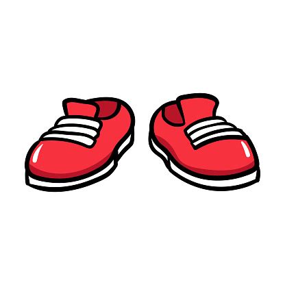 Vetores de Par De Desenhos Animados De Ilustração Vetorial De Sapatos e mais imagens de Tênis ...