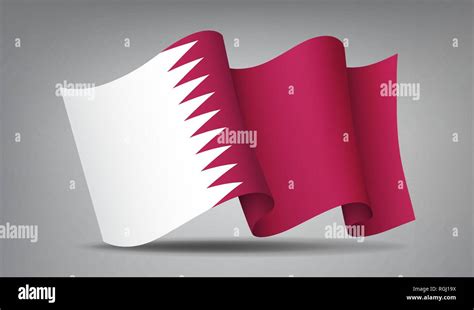 Qatar waving flag icon isolated, official symbol of country, burgundy ...