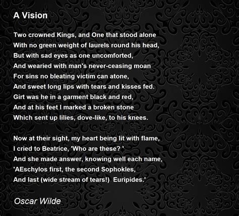 A Vision Poem by Oscar Wilde - Poem Hunter