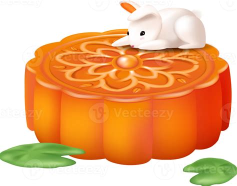 mooncakes top and side view clipart illustration with chinese text happy mid autumn festival ...