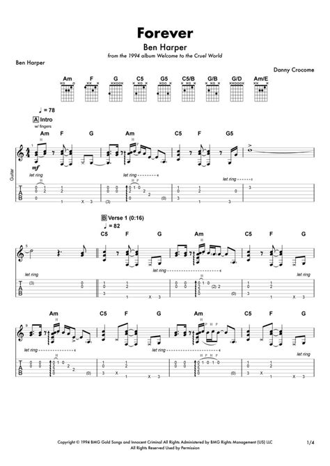 Forever Fingerstyle Tab & Chords - Ben Harper | PaidTabs.com