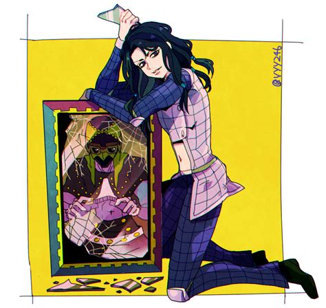 Safebooru - 2boys black hair broken glass glass illuso jojo no kimyou ...