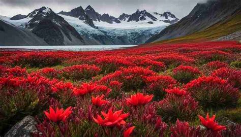 Red Flowers in Iceland