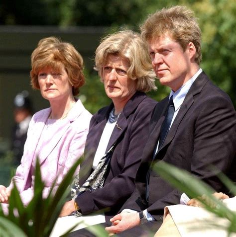 Earl Spencer, Lady Jane Fellowes, and Lady Sarah Macorquadale (Diana's brother & sisters) at the ...