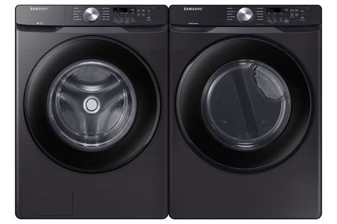 Samsung Black Stainless Steel Front-Load Washer (5.2 cu. ft.) & Black ...