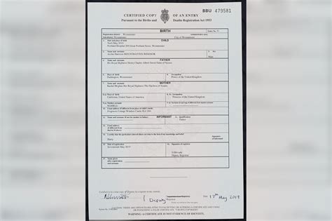 Harry uses 'Royal Highness' on Lilibet Diana's birth certificate ...