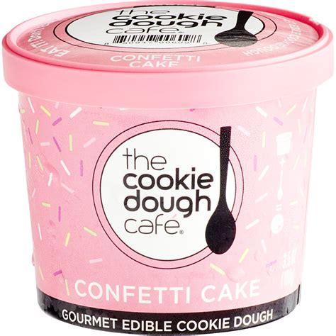 The Cookie Dough Cafe Edible Confetti Cake Cookie Dough Mini Cups 3.5 oz. - 32/Case