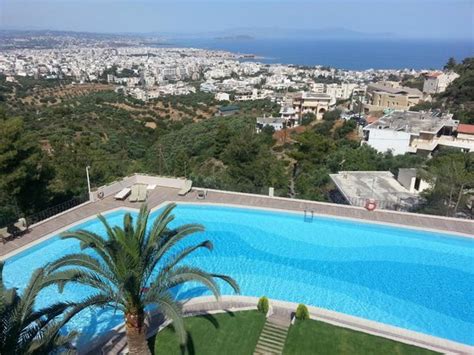 View from restaurant - swiming pool and Chania city - Picture of Royal Sun Hotel, Chania Town ...