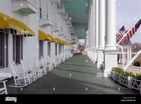 Longest porch at Grand Hotel, Mackinac Island, Michigan Stock Photo - Alamy