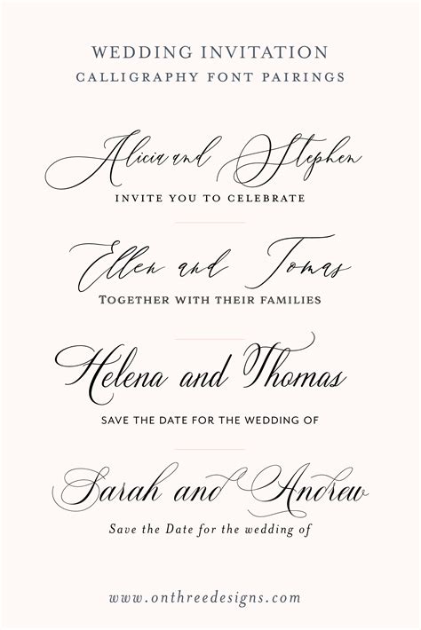 Calligraphy Wedding Fonts | Wedding invitation fonts, Invitation fonts ...