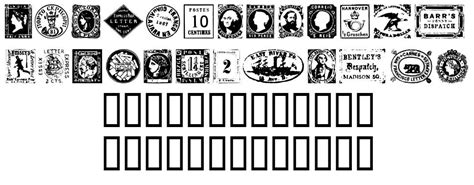 Postage Stamps font by Dixie's Delights - FontRiver