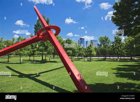 Walker Art Center Sculpture Garden with Minneapolis skyline Stock Photo ...