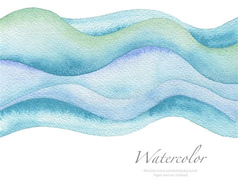 Abstract Wave Watercolor Painted Background. Paper Texture Stock Image ...