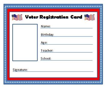 Printable Voter Registration Card | TUTORE.ORG - Master of Documents