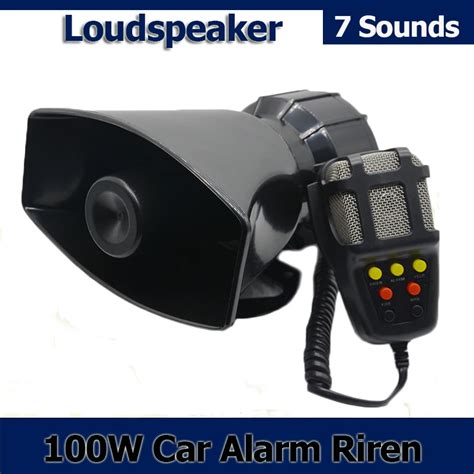 New 100W 7 Sound Car Motorcycle Electronic Warning Siren Motorcycle Alarm Firemen Ambulance ...