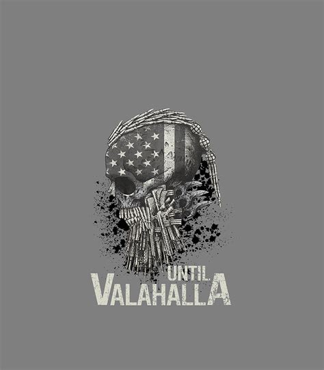 Until Valhalla Skull American Flag Until Valhalla Digital Art by Lleytl ...