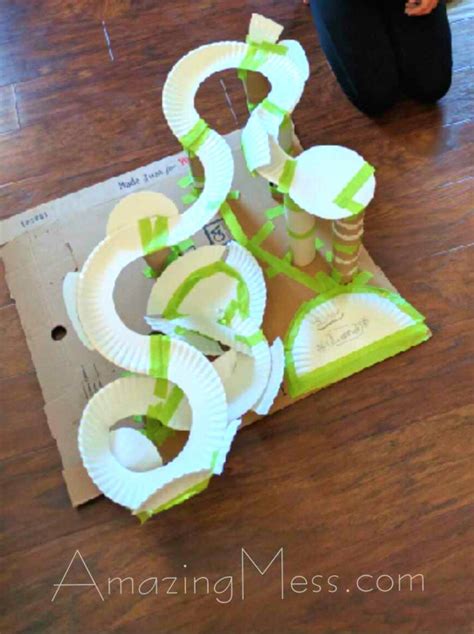 Roller Coaster Paper Plate & Toilet Paper Roll Project - Amazing Mess