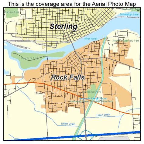 Aerial Photography Map of Rock Falls, IL Illinois