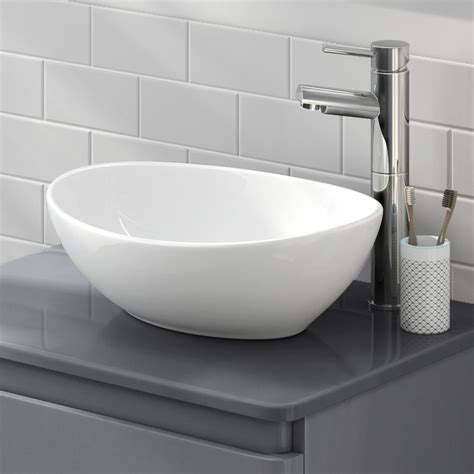 Buy LexonElec Countertop Basin Bathroom Wash Basin Oval Round Top ...