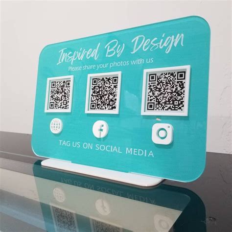 QR Code Sign 3 Icon QR Code Multi QR Code Business Social Media Sign Acrylic Sign Beauty Sign ...