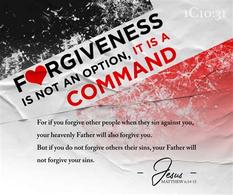 Forgiveness Is Not An Option – It Is A Command – 1C1031.co.zw