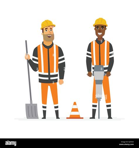 Road construction workers - cartoon people characters illustration Stock Vector Image & Art - Alamy