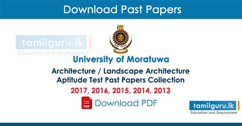 Moratuwa University Architecture Aptitude Test Past Papers