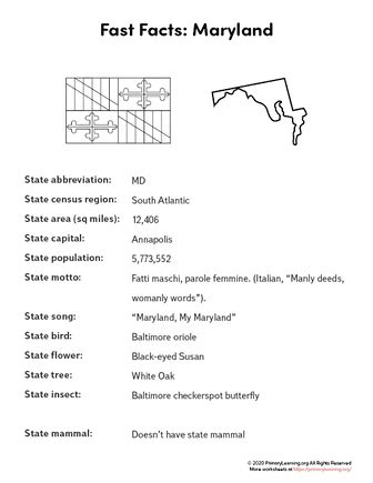 Maryland State Facts | PrimaryLearning.Org