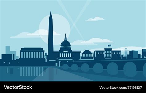 Washington dc skyline Royalty Free Vector Image