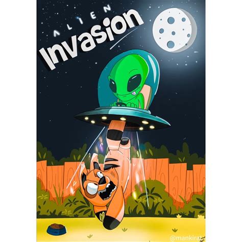 Alien invasion cartoon poster | Cartoon posters, Alien invasion, Poster