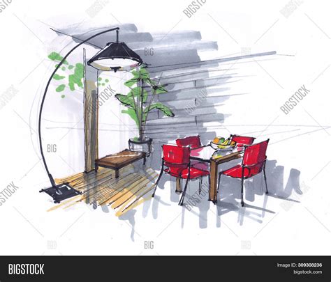 Dining Room Table Sketch