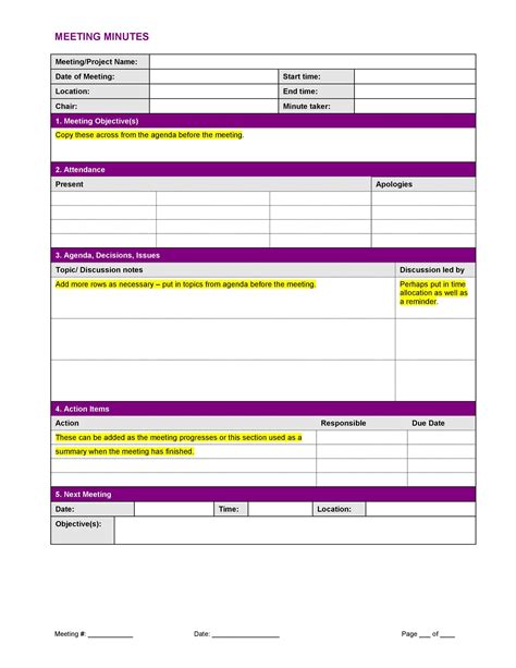 20 Handy Meeting Minutes & Meeting Notes Templates